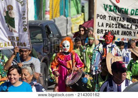 Detail From Peregrination To Basilica Of Guadalupe In Monterrey Mexico