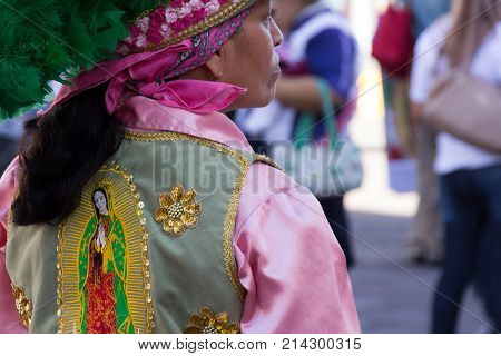 Detail From Peregrination To Basilica Of Guadalupe In Monterrey Mexico