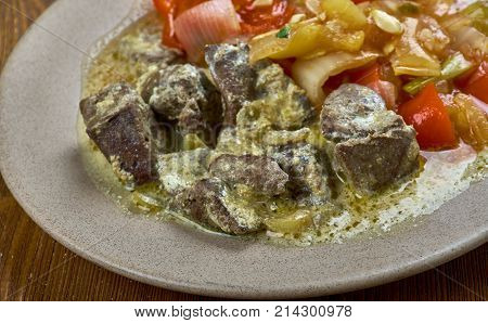 Egyptian Style Beef Liver , close up