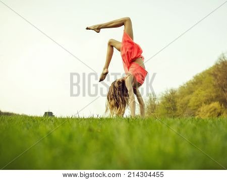 Woman Doing Somersault