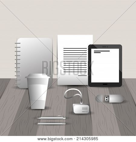 business stationary template with company asset vector illustration