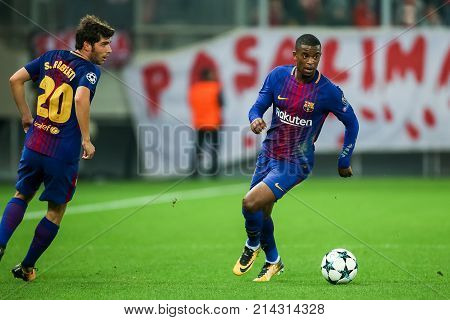 Uefa Champions League Game Between Olympiacos Vs Fc Barcelona