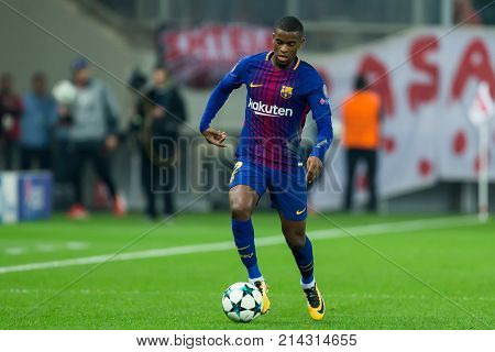 Uefa Champions League Game Between Olympiacos Vs Fc Barcelona