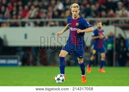 Uefa Champions League Game Between Olympiacos Vs Fc Barcelona