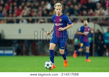 Uefa Champions League Game Between Olympiacos Vs Fc Barcelona