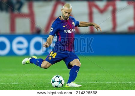 Uefa Champions League Game Between Olympiacos Vs Fc Barcelona