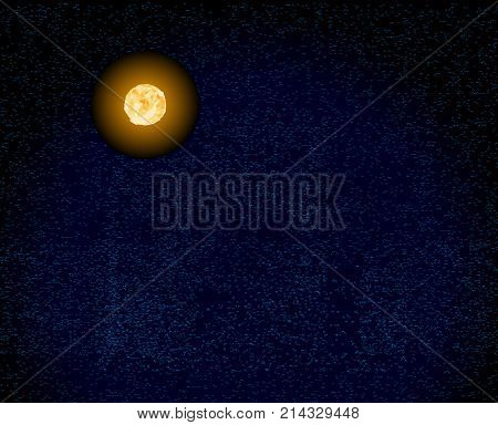 A distant dying star over a black star filed background