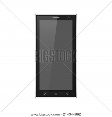 Black mobile phone in a realistic design