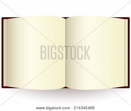Opened book isolated on white photo-realistic vector illustration