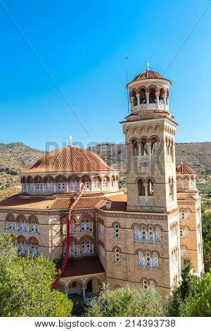 Saint Nektarios Church On Aegina Island, Greece