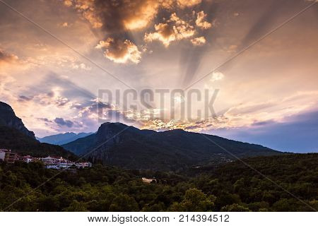 Mount Olympus In Greece In A Summer Evening