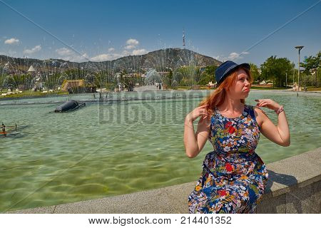 Young Woman in Rike park in the center of Tbilisi