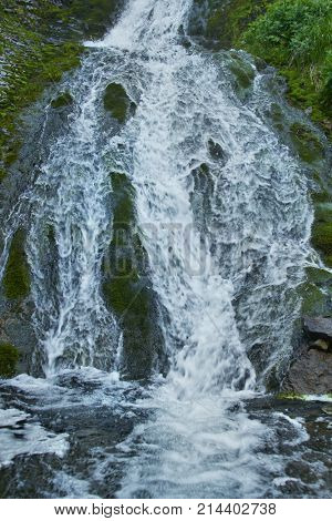 Closeup photo of the waterfall