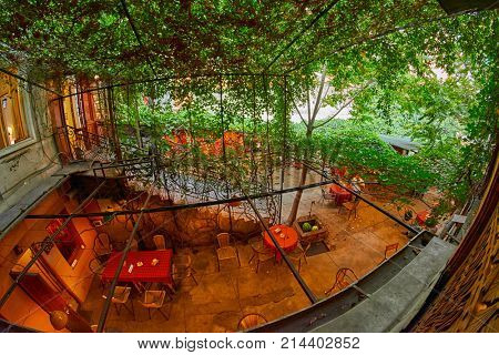 YEREVAN, ARMENIA - 05 AUGUST 2017: Traditional Armenian Cafe Restaurant in the center of Erevan city, capital of Armenia