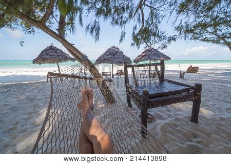 Feet Of Person In Hammock