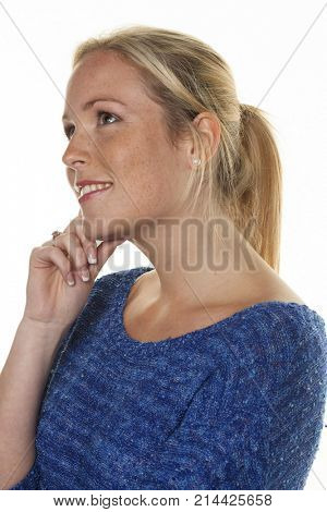 sympathetic, smiling woman