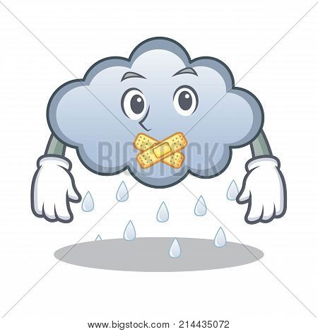 Silent rain cloud character cartoon vector illustration