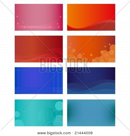 Uppsättning färgglada visitkort