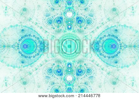 Geometric fractal shape can illustrate daydreaming imagination psychedelic space dreams magic nuclear explosion frequency patterns radiation or music concepts.