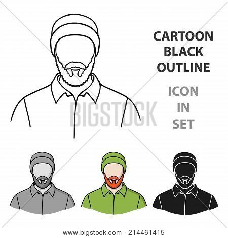 Lumberjack icon in cartoon style isolated on white background. Sawmill and timber symbol vector illustration.
