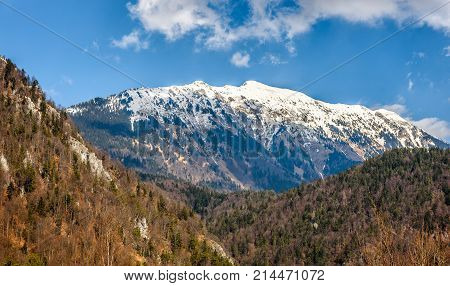Begunjscica Mountain In Spring View From Sv. Peter Nad Begunjami.