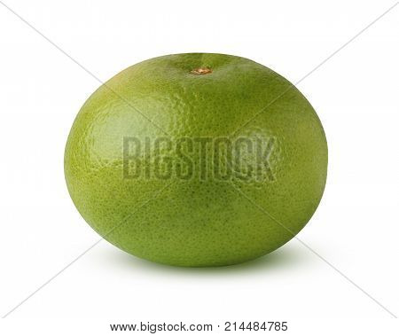 Citrus Sweetie (Pomelit Citrus 'Oroblanco) isolated on white background with shadow. One whole fruit.