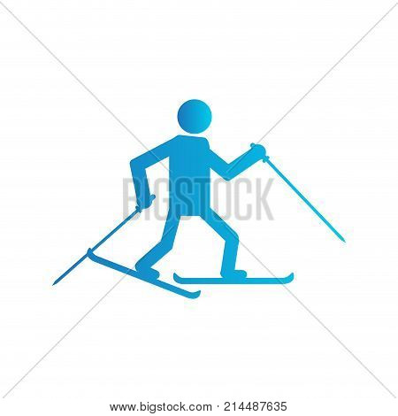 Abstract winter sport symbol isolated on white background, Vector illustration