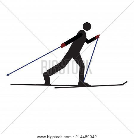 Abstract winter sport symbol isolated on white background, Vector illustration