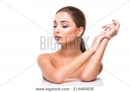 Business Woman With Folder Isolated On White Background