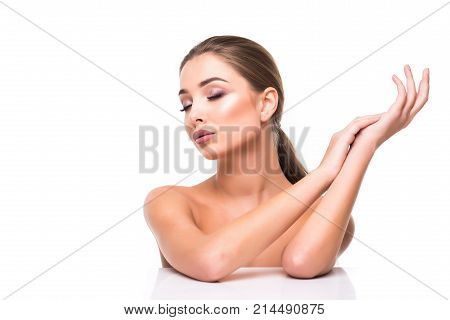Business Woman With Folder Isolated On White Background