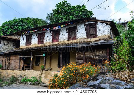 Mountain Village In Grandruk, Nepal