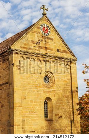 Maulbronn, Germany - oktober 19, 2017 Monastery Maulbronn from outside at a partly cloudy day