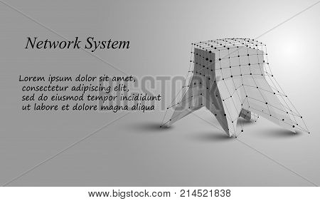 3D Geometric Vector Background For Business Or Science Presentation.