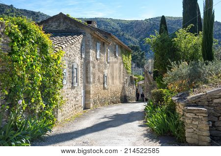 Street of town Oppede-le-Vieux in Provence France