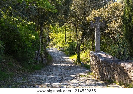 Street of town Oppede-le-Vieux in Provence France
