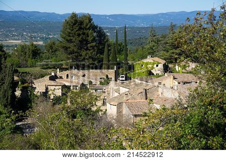 Panoramic view of Oppede-le-Vieux in Provence France