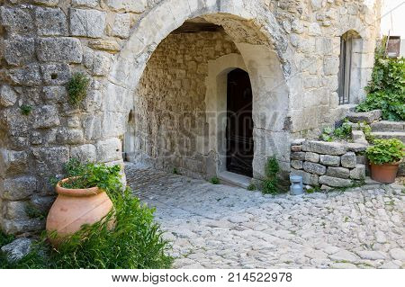 Street of town Oppede-le-Vieux in Provence France