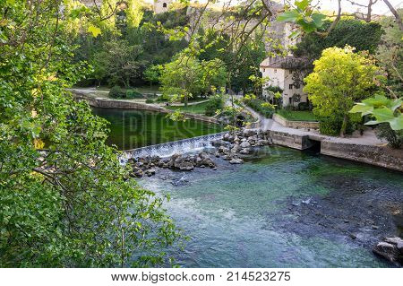 Medieval village Fontaine -de-Vaucluse in Provence France