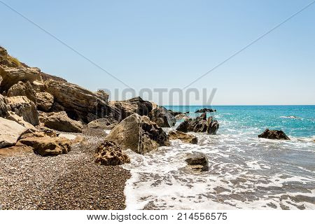Rocks At The End Of Pissouri Beach, Cyprus