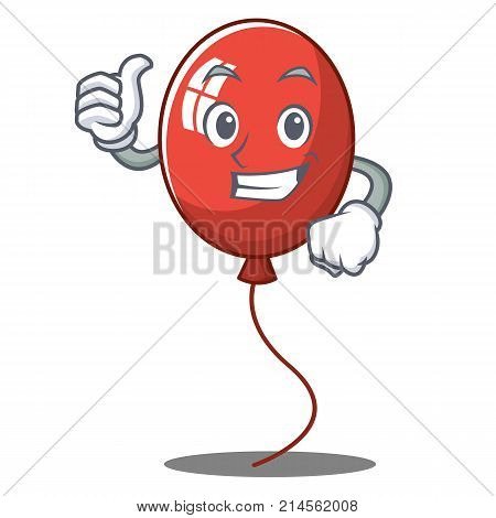 Thumbs up balloon character cartoon style vector illustration