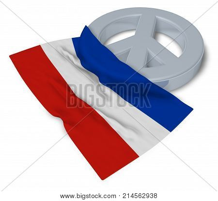 peace symbol and flag of schleswig-holstein - 3d rendering