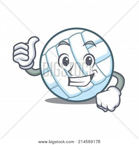 Thumbs up volley ball character cartoon vector illustration