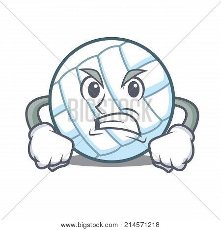 Angry volley ball character cartoon vector illustration