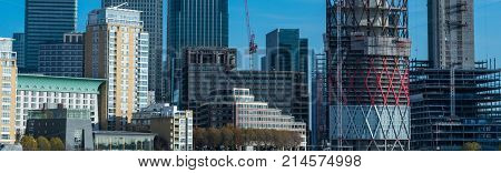 LONDON, UK - October 17th, 2017: Canary Wharf business district in London