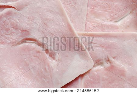 close up of fresh ham pork arraging on plate