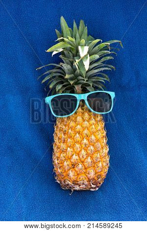 Pineapple In Blue Sunglassses