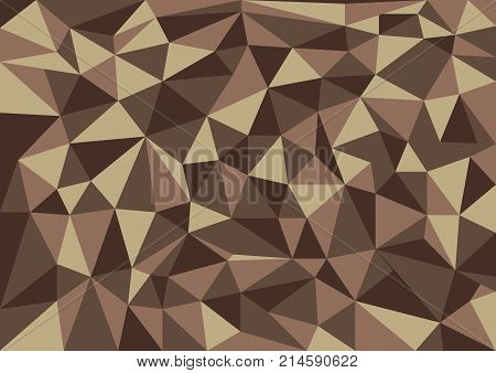 Brown abstract texture background with triangle shapes colored