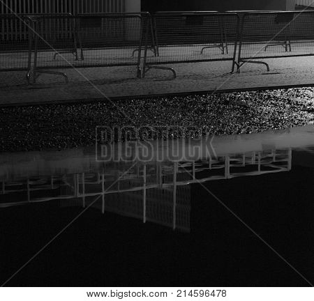Reflections on the water. abstract photo in black and white