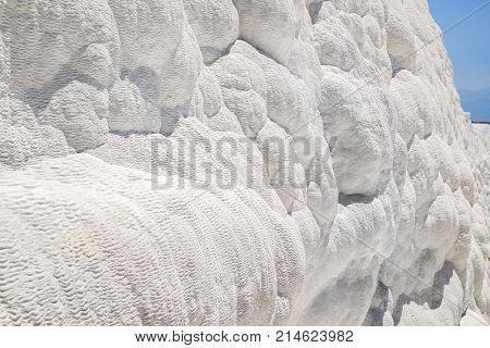 View of natural travertine lodgments