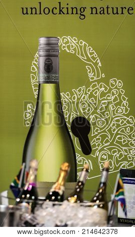 CRACOW POLAND - NOVEMBER 16 2017: International Wine Trade Fair ENOEXPO in Cracow. Producers of wine from all around the world meet the importers distributors and representatives. Cracow. Poland
